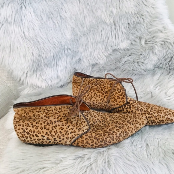 ALDO | Rare Vintage 80’s Faux Leopard Fur Leather Lace Up New Wave Shoes - Picture 4 of 15